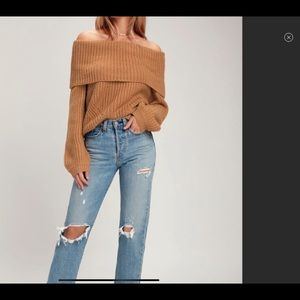 Lulus Off-the-Shoulder Knit Sweater NWT C6